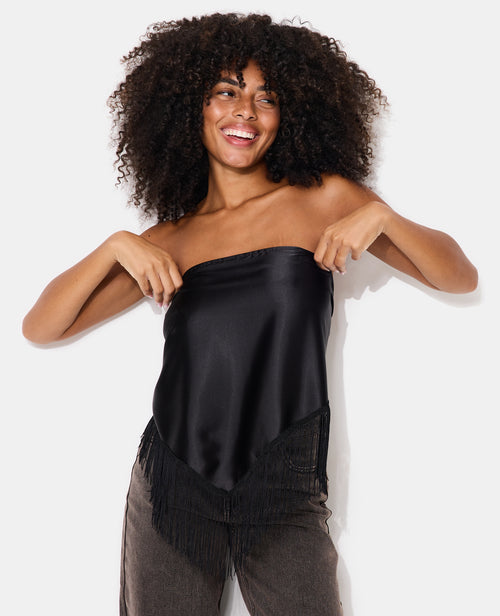 Foulard triangle satin avec franges - PIMKIE - 6