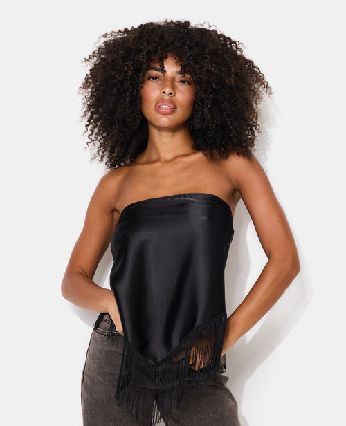 Foulard triangle satin avec franges - PIMKIE - 7