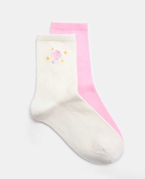 2 paires de chaussettes avec trèfles 4 feuilles - PIMKIE - 1