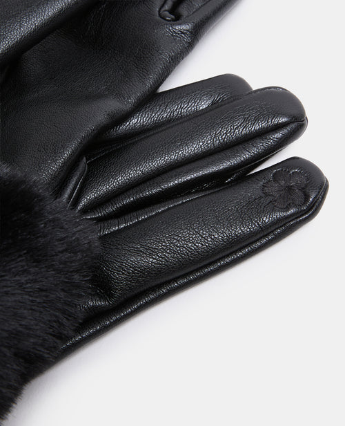 Paire de gants en simili avec fausse fourrure - PIMKIE - 3