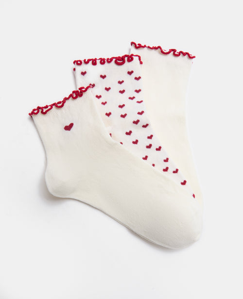 3 paires de chaussettes avec cœurs - PIMKIE - 1