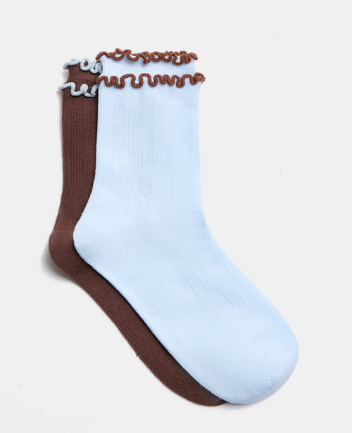 Lot de 2 paires de chaussettes bords ondulés - PIMKIE - 1