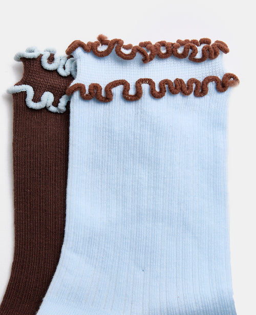 Lot de 2 paires de chaussettes bords ondulés - PIMKIE - 2