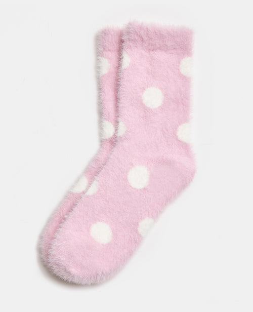 Paire de chaussettes fluffy à pois - PIMKIE - 1