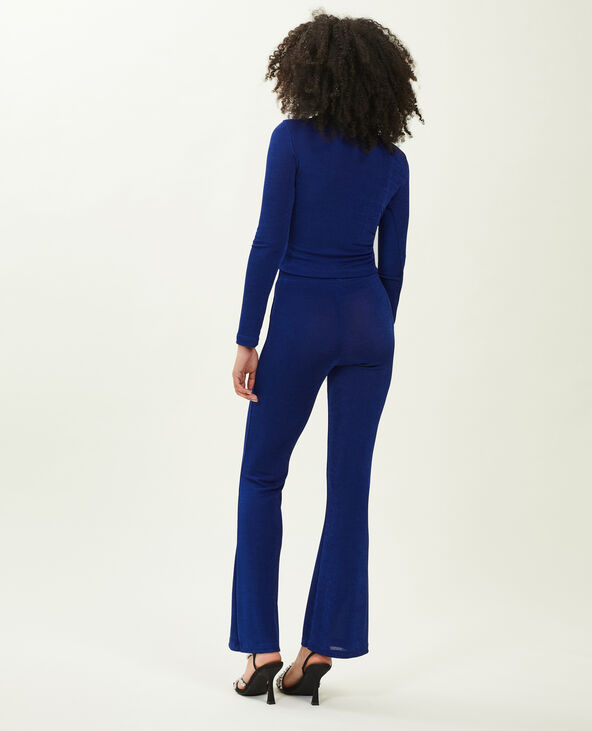 Pantalon flare en tissu fluide bleu électrique - Pimkie