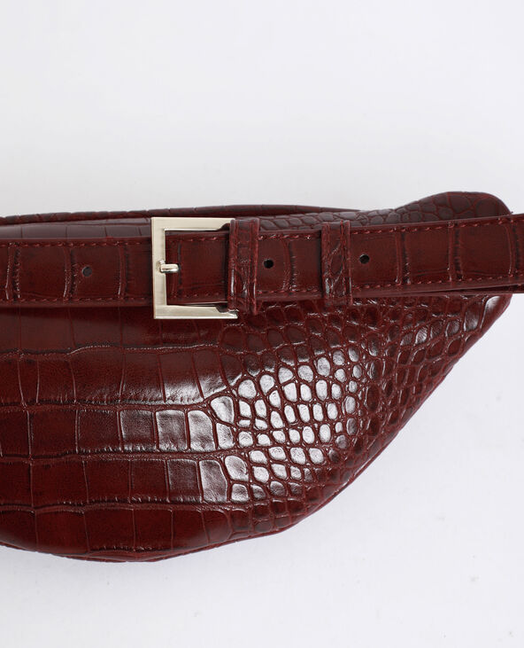 Sac banane croco bordeaux - Pimkie