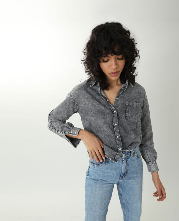 Chemise en jean effet delave