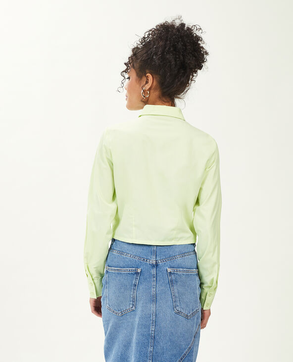 Chemise courte manches longues vert clair - Pimkie