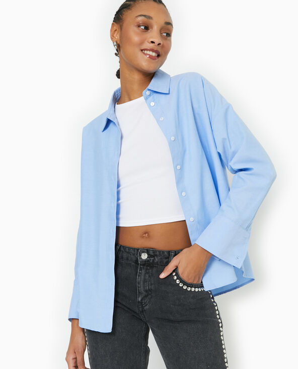 Chemise manches longues bleu - Pimkie
