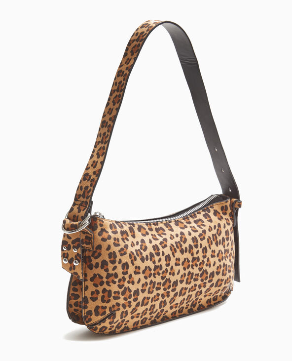 Sac porté épaule effet double poche motif léopard marron - Pimkie