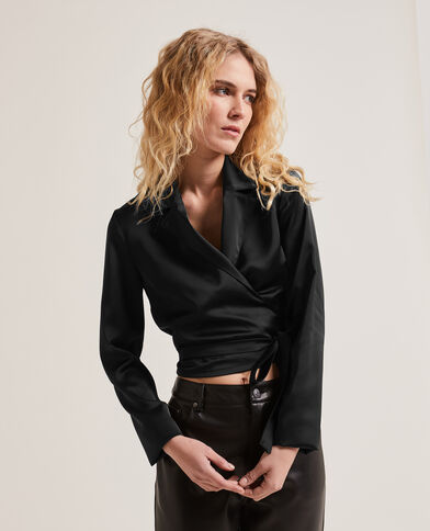 Chemise cache-coeur noir - Pimkie