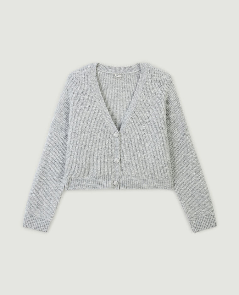 Gilet court en maille gris clair - Pimkie