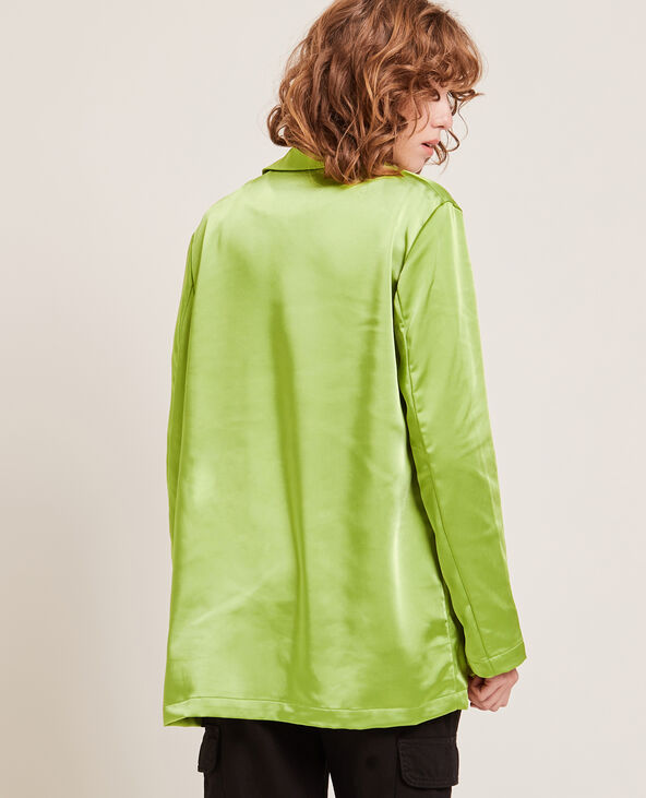 Veste blazer en satin vert - Pimkie