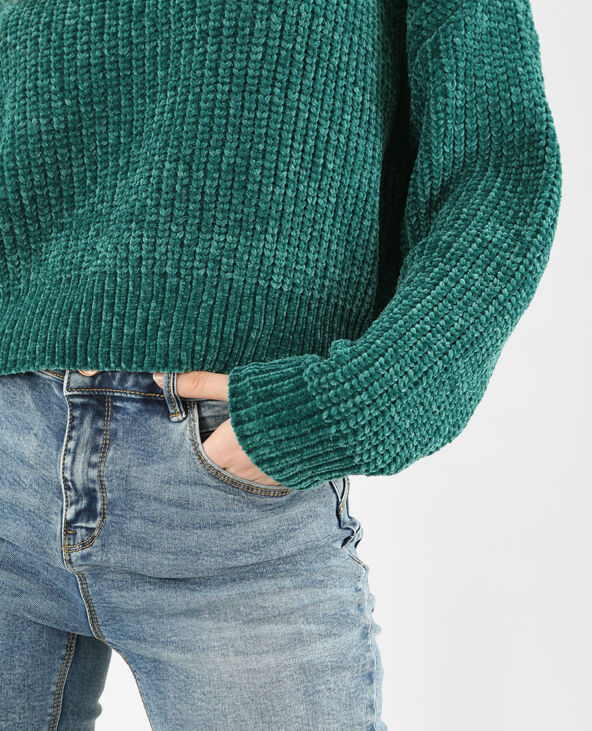 Pull maille chenille femme deals