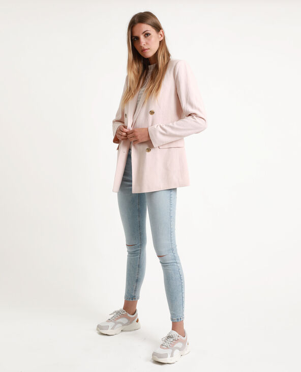 Blazer double boutonnage rose clair - Pimkie