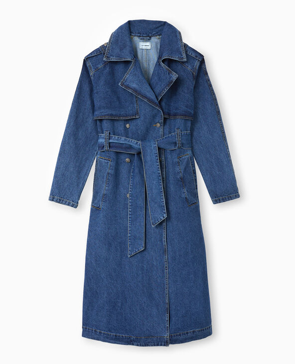 Trench long en jean bleu - Pimkie
