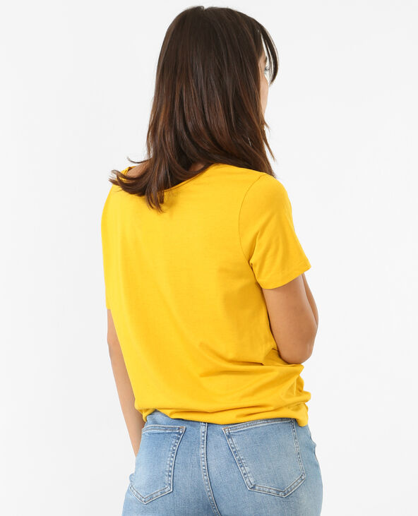 T-shirt col raw cut jaune ocre - Pimkie