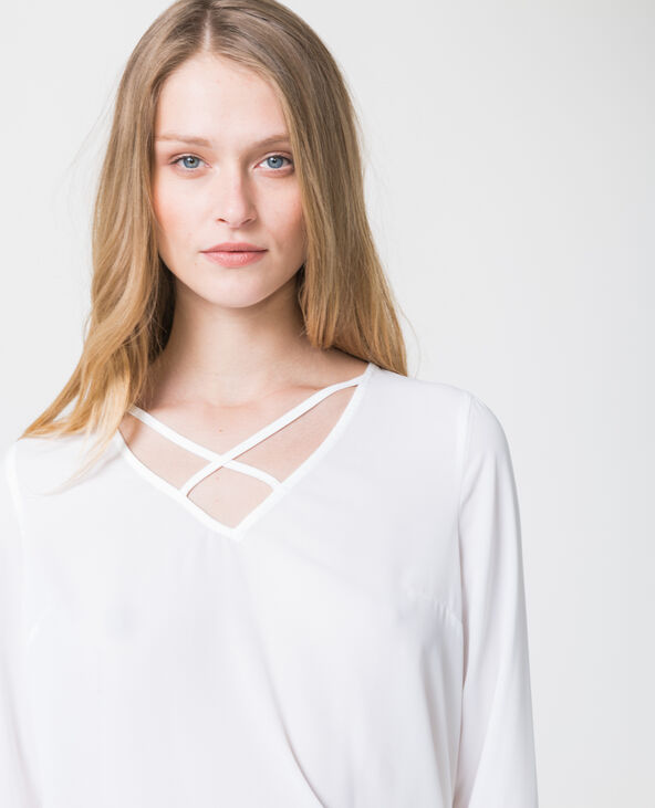 Blouse à col croisé blanc - Pimkie