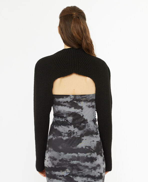 Pull chauffe-épaules en grosse maille noir - Pimkie