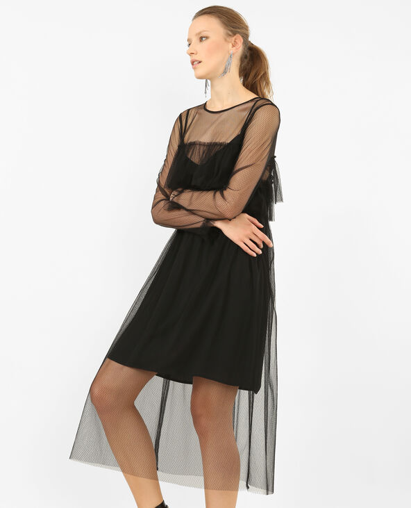 Robe 2 en 1 en tulle noir - Pimkie