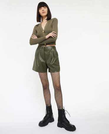 Short en store vrai cuir femme