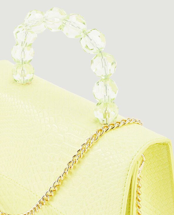 Sac boxy avec poignée perles jaune - Pimkie