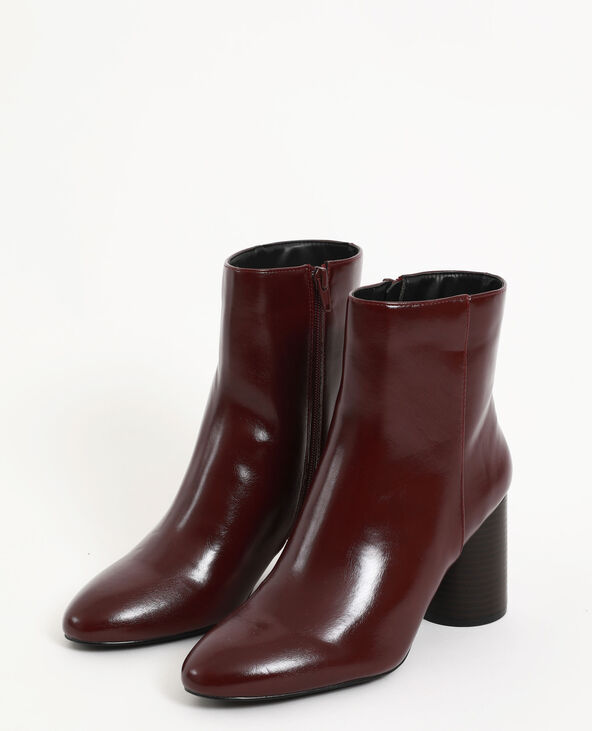 Boots à talon bordeaux - Pimkie