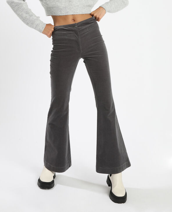 Pantalon flare velour deals