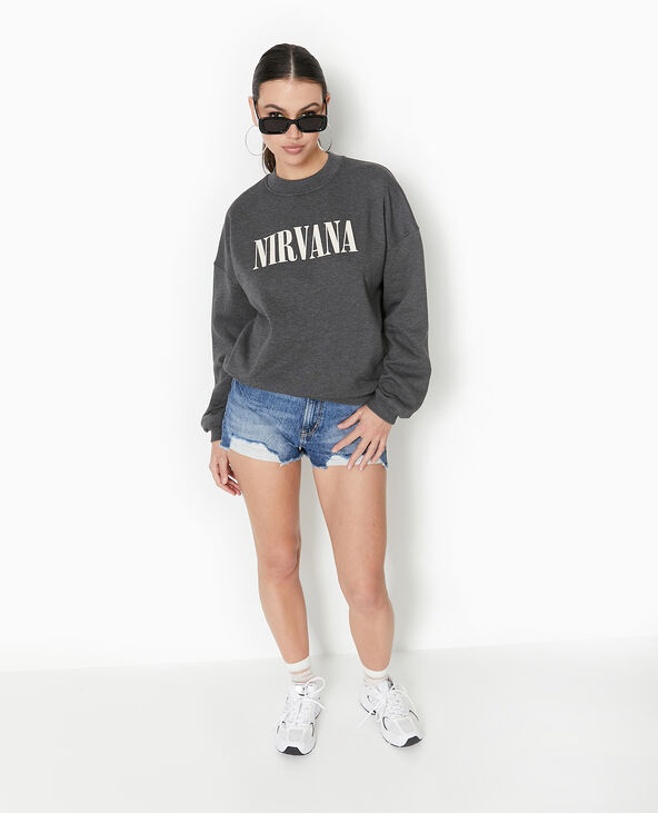 Sweat col rond Nirvana gris foncé - Pimkie