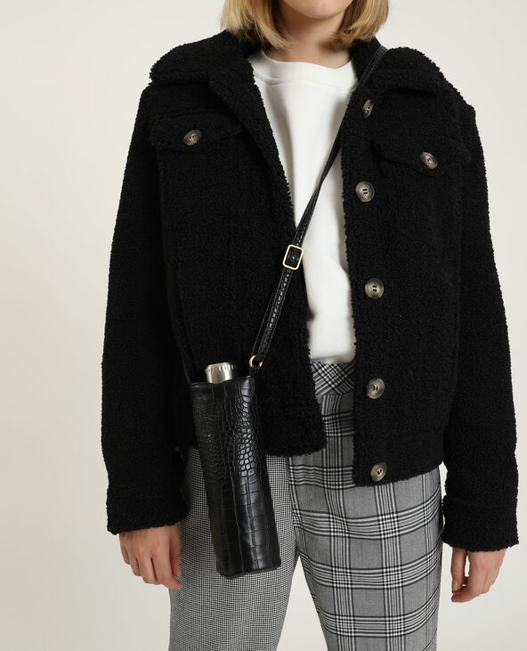 Porte-gourde en faux cuir noir - Pimkie