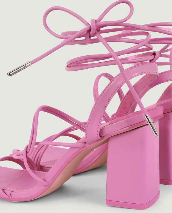 Sandales avec brides à nouer rose - Pimkie