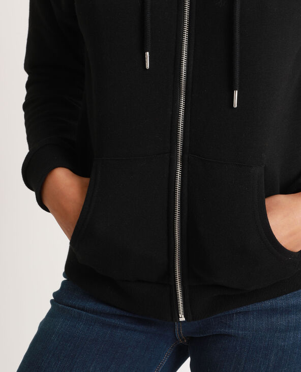 Sweat à capuche zippé noir - Pimkie
