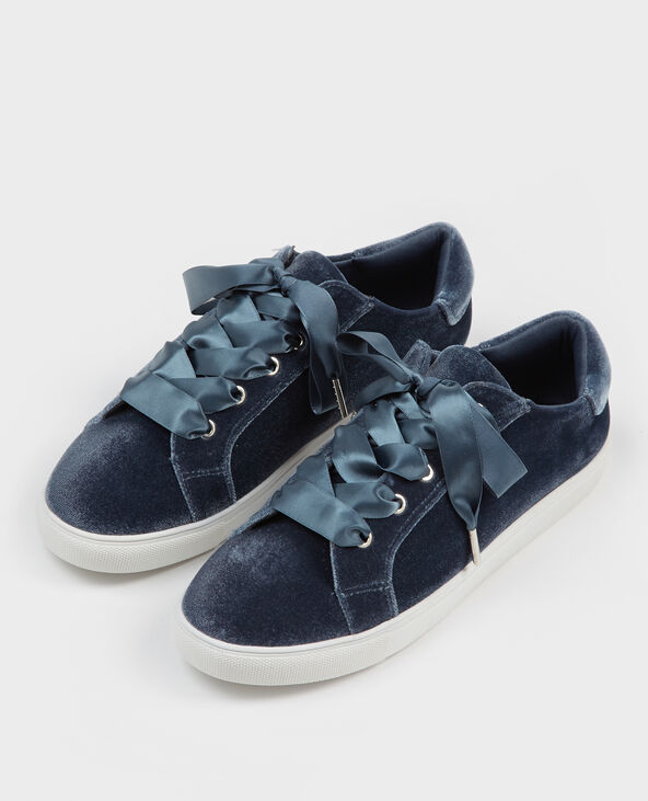 Baskets à lacets satinés bleu - Pimkie