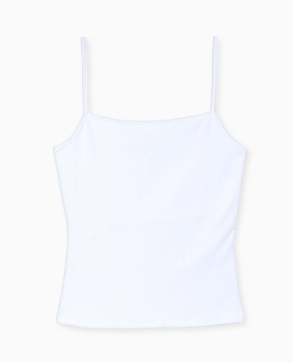 Débardeur maille extensible fines bretelles blanc - Pimkie