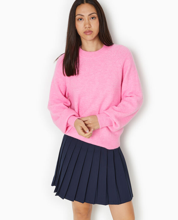 Pull oversize col rond manches raglan rose - Pimkie