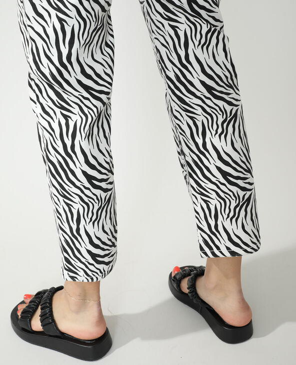 Jean straight high waist zébré noir - Pimkie