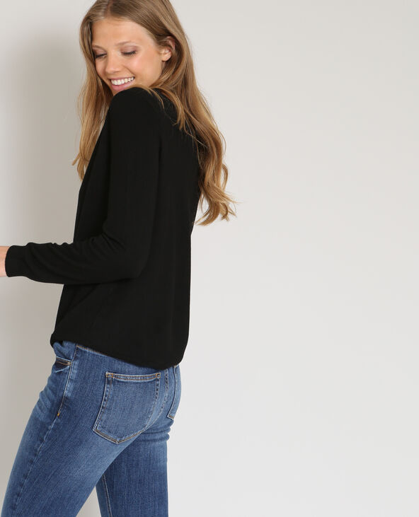 Pull à col V noir - Pimkie