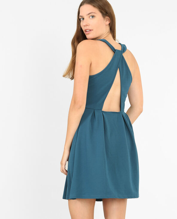 Robe à dos croisé bleu foncé - Pimkie