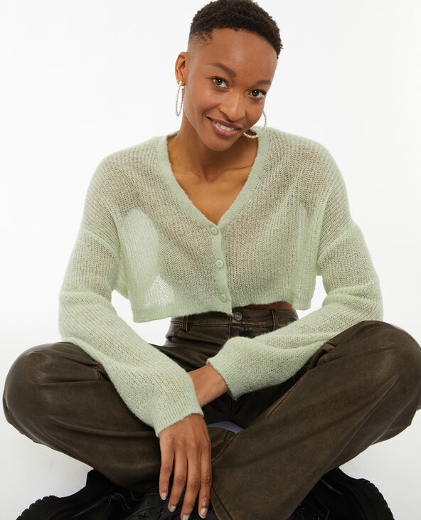 Gilet en maille vert online
