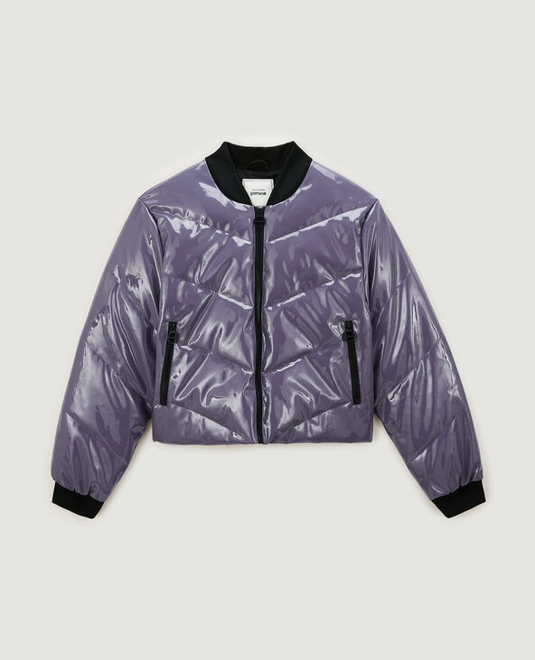 Doudoune forme teddy en vinyle lilas - Pimkie