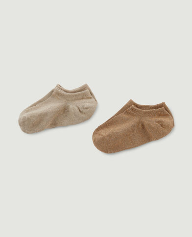 Lot de 2 paires de chaussettes invisibles lurex beige - Pimkie