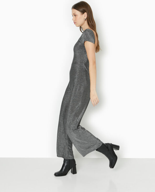 Combinaison dos dégagé en maille lurex noir - Pimkie