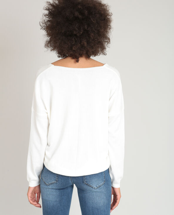 Pull à perles blanc - Pimkie