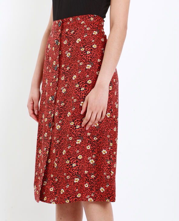 Jupe midi leopard marron - Pimkie