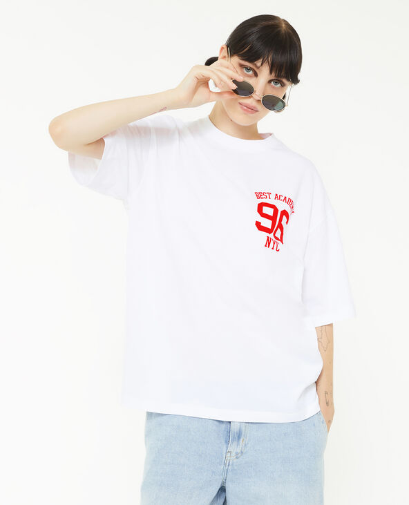 T-shirt oversize à inscriptions blanc - Pimkie