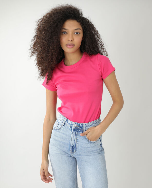 T-shirt basique rose fuchsia - Pimkie