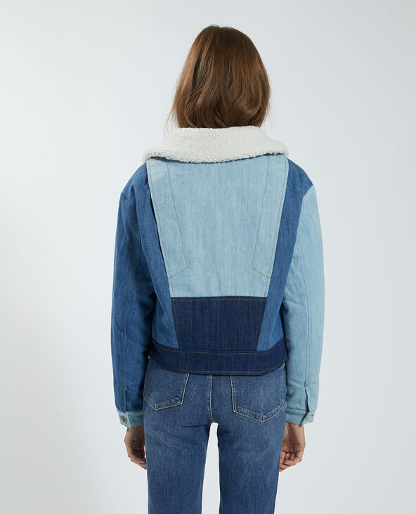 Veste en shop jean tricolore