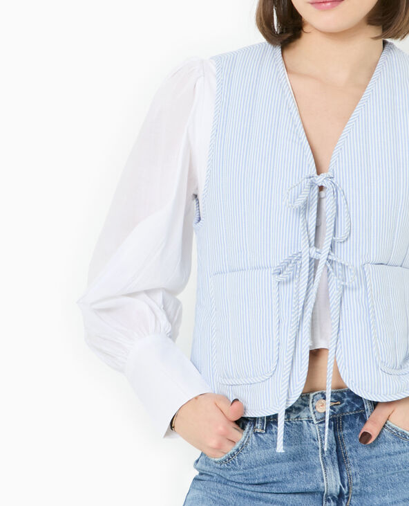 Veste sans manches matelassée avec rayures bleu - Pimkie