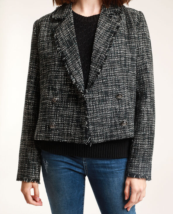 Veste en tweed noir - Pimkie