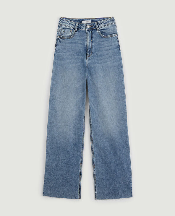 Jean wide leg bas coupés bleu - Pimkie